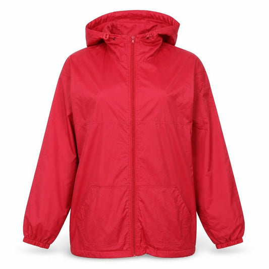 Front view of Preworn women’s pink jacket, size L, zip