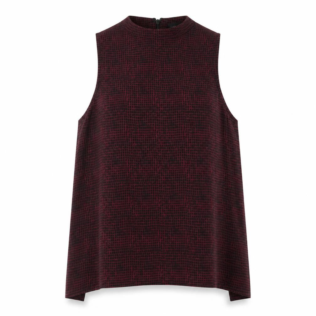 Topshop Womens Purple Geometric Polyester Tunic Tank Size 10 Round Neck