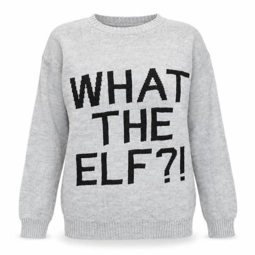Boohoo Womens Grey Round Neck Acrylic Pullover Jumper Size S - What the Elf Size S-M