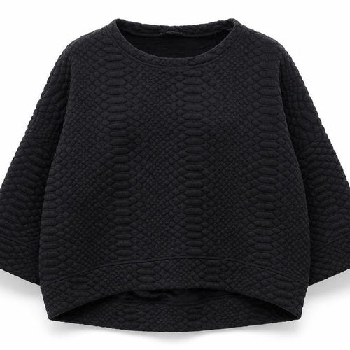 Dixie Womens Black Geometric Polyester Pullover Sweatshirt Size M Pullover