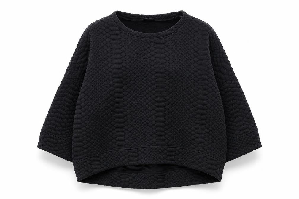 Dixie Womens Black Geometric Polyester Pullover Sweatshirt Size M Pullover