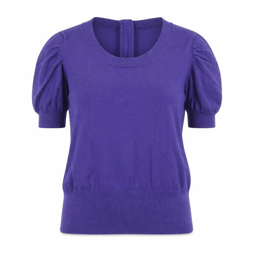 Debenhams Womens Purple Scoop Neck Cotton Pullover Jumper Size 12 Zip