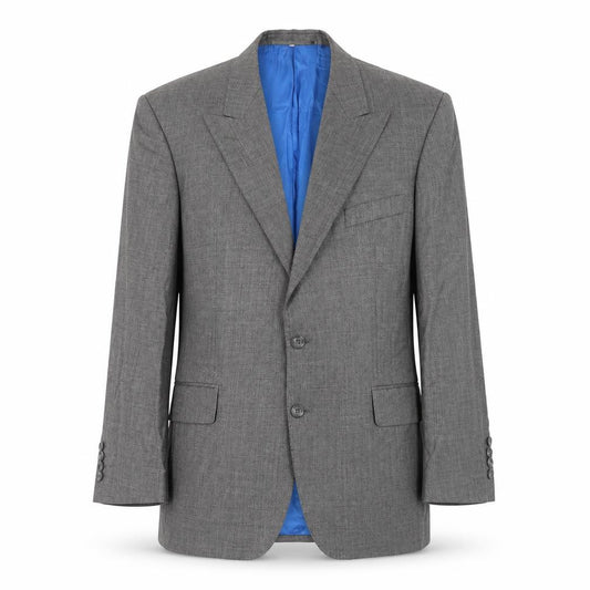 Front view of Wilkinson Bespoke men’s grey polyester jacket blazer, size 44, regular