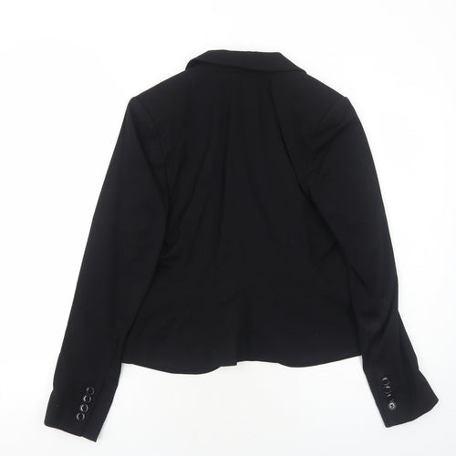 H&M Womens Black Polyester Jacket Blazer Size 10