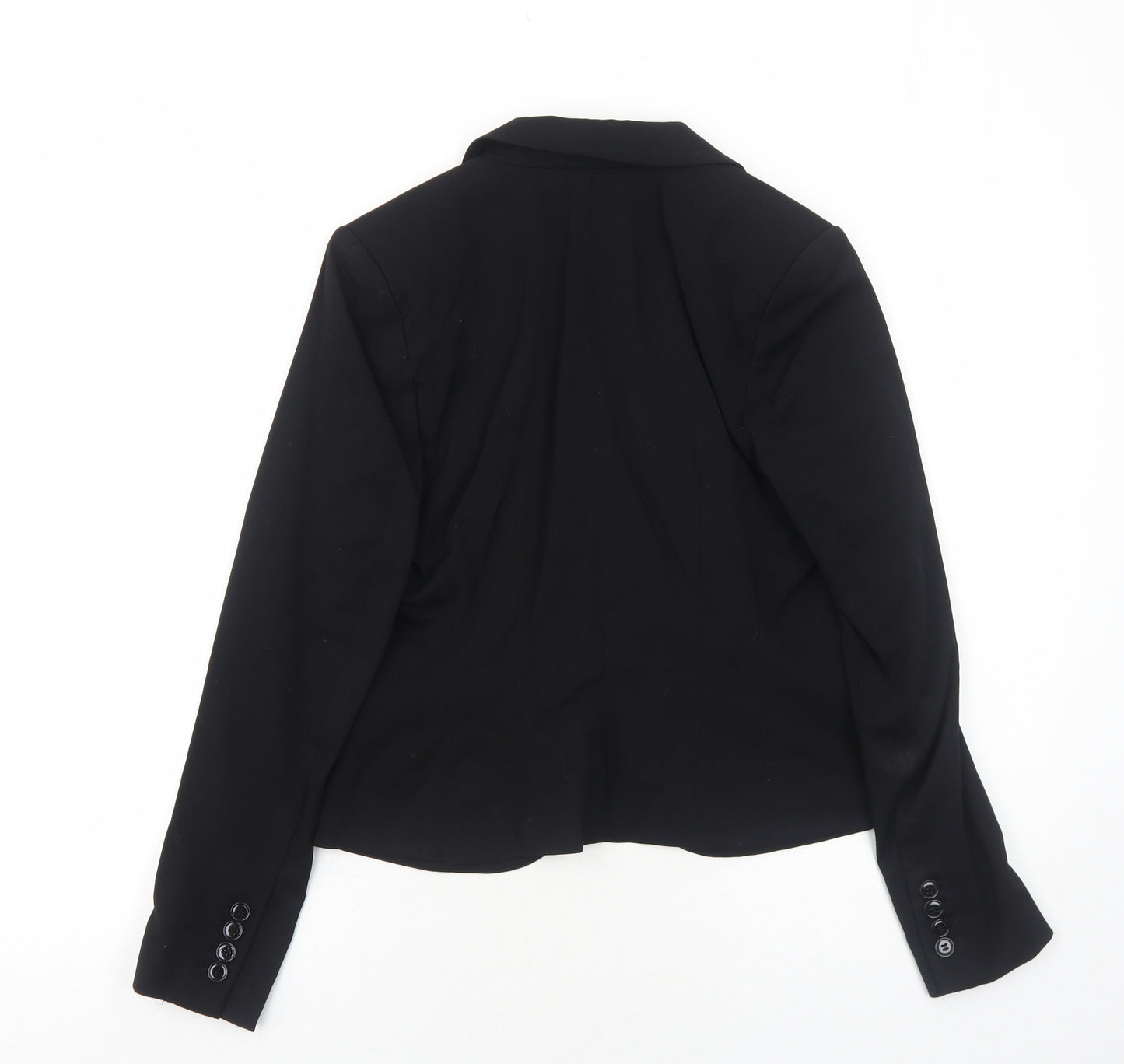 H&M Womens Black Polyester Jacket Blazer Size 10