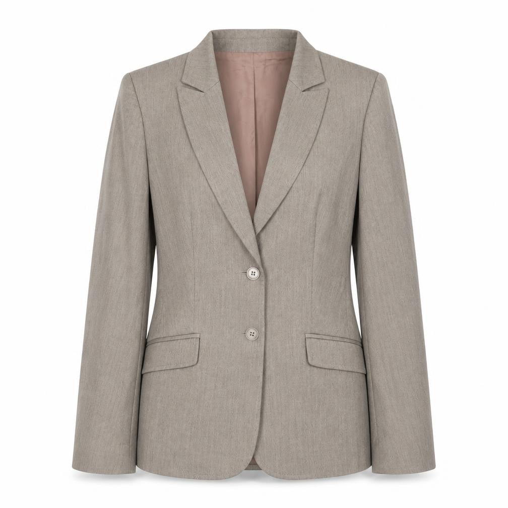 Front view of Oasis women’s grey polyester jacket suit jacket, size UK 10