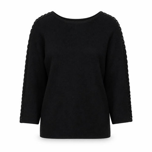 QED London Womens Black Scoop Neck Viscose Pullover Jumper Size S