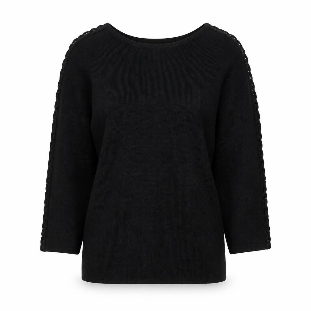 QED London Womens Black Scoop Neck Viscose Pullover Jumper Size S