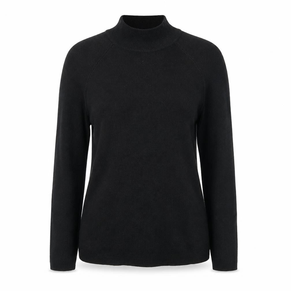 Anthology Womens Black High Neck Cotton Pullover Jumper Size 12 - Size 12-14