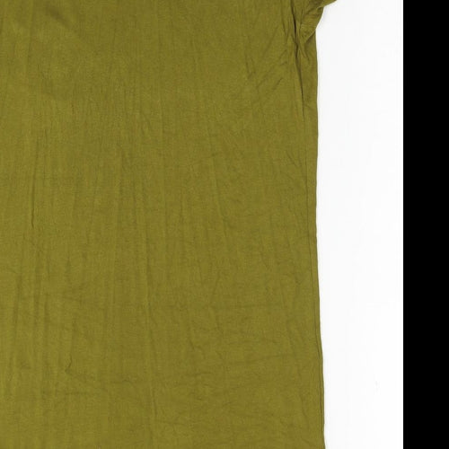 Look Of The Day Womens Green Viscose Shift Size 12 Scoop Neck Pullover - Hole Detail