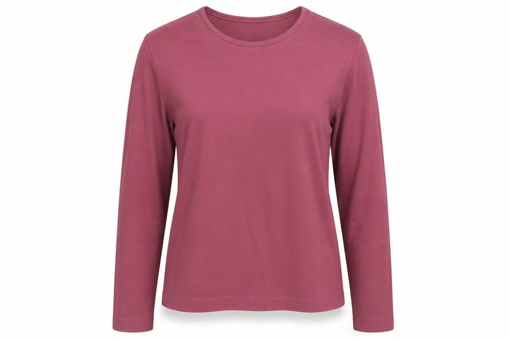Front view of Hawkshead women’s red cotton pullover sweatshirt, size UK 10, pullover