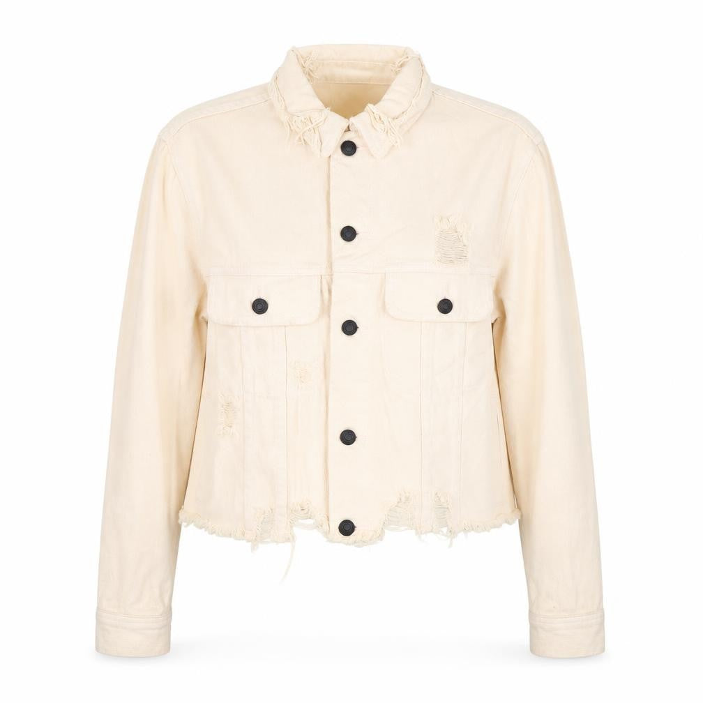 Front view of Signature 8 women’s beige jacket, size S, button