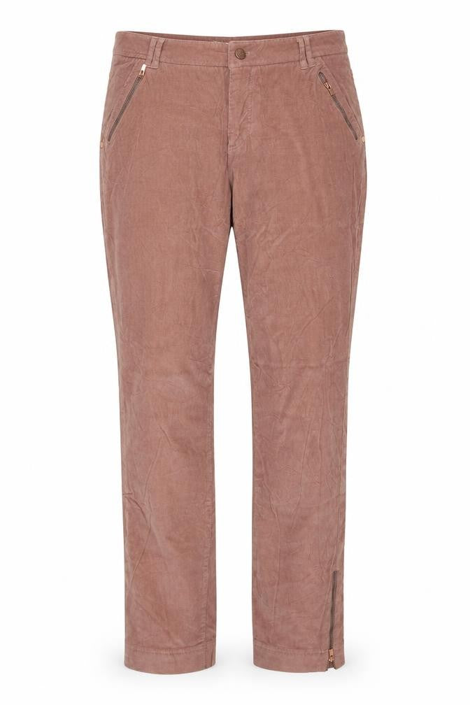 Adolfo Womens Beige Cotton Trousers Size 12 Regular Zip - Ankle Zips