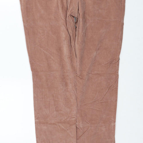 Adolfo Womens Beige Cotton Trousers Size 12 Regular Zip - Ankle Zips