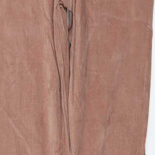 Adolfo Womens Beige Cotton Trousers Size 12 Regular Zip - Ankle Zips