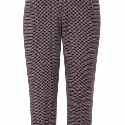 Dorothy Perkins Womens Red Geometric Cotton Trousers Size 8 Regular Zip