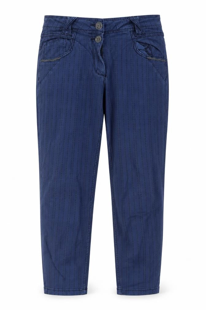 Cecil Womens Blue Geometric Cotton Straight Jeans Size 26 in Regular Zip - Star Pattern