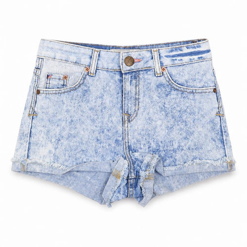 New Look Womens Blue Cotton Hot Pants Shorts Size 8 Regular Zip