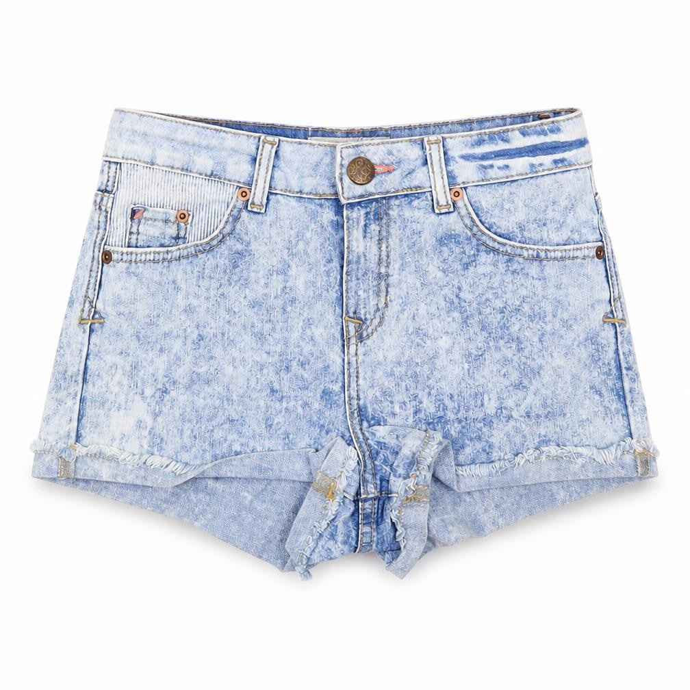 New Look Womens Blue Cotton Hot Pants Shorts Size 8 Regular Zip
