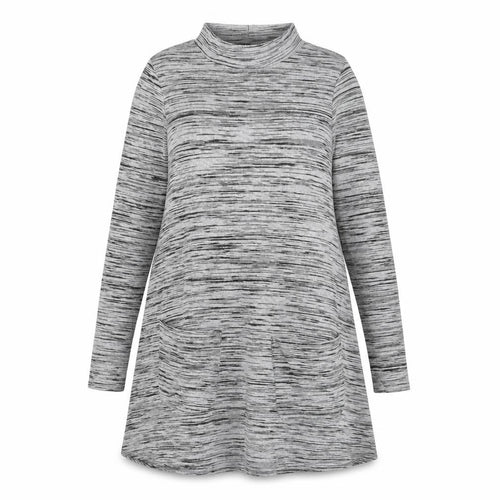 ASOS Womens Grey Viscose Trapeze & Swing Size 8 Mock Neck Pullover