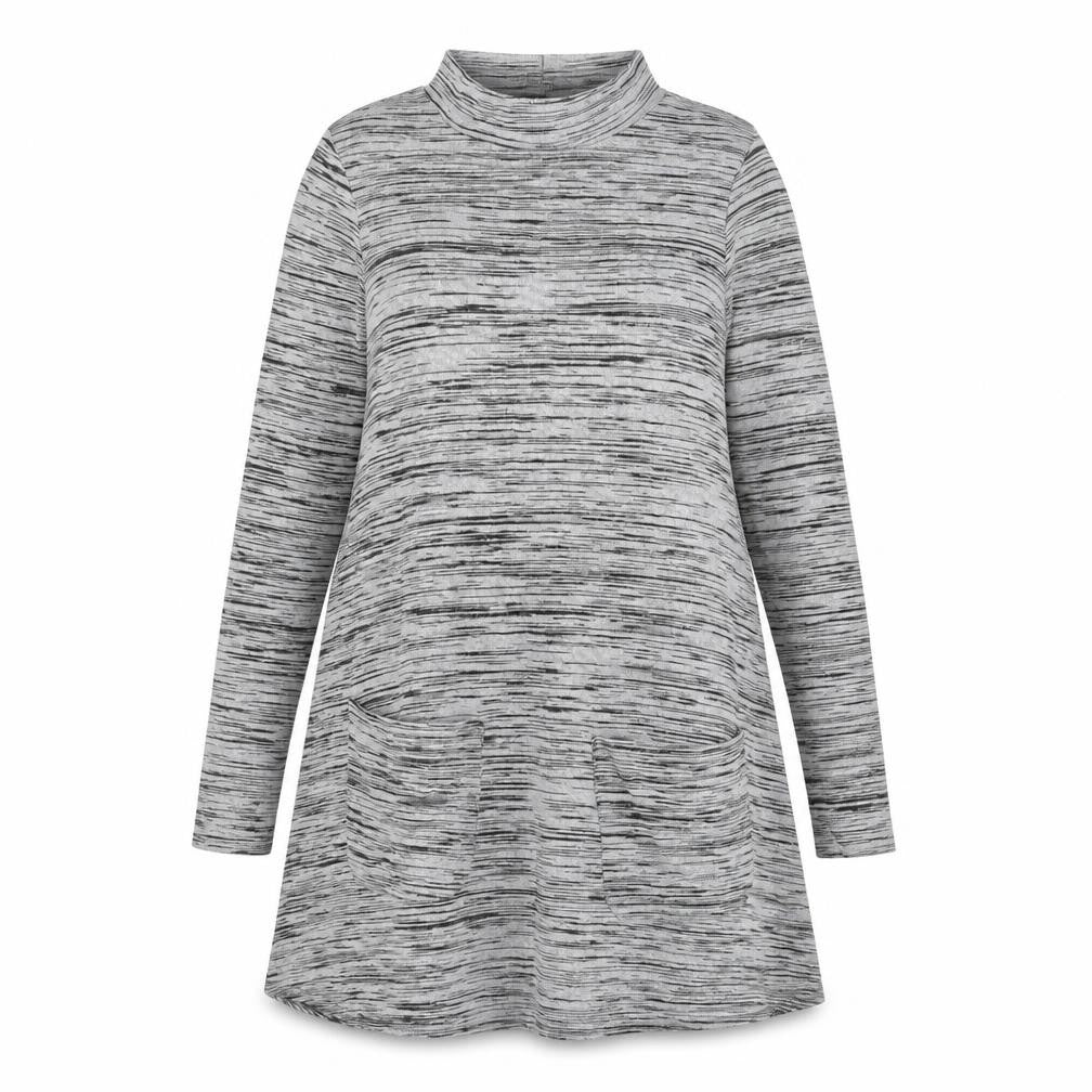 ASOS Womens Grey Viscose Trapeze & Swing Size 8 Mock Neck Pullover