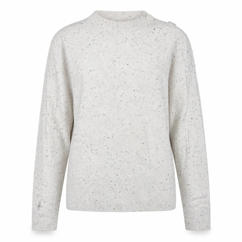 Front view of Next women’s ivory round neck cotton jumper, size UK 6