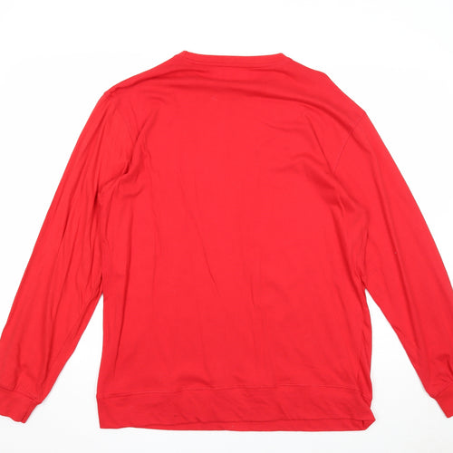 Festive Fun Mens Red Cotton Pullover Sweatshirt Size M - Dear Santa....