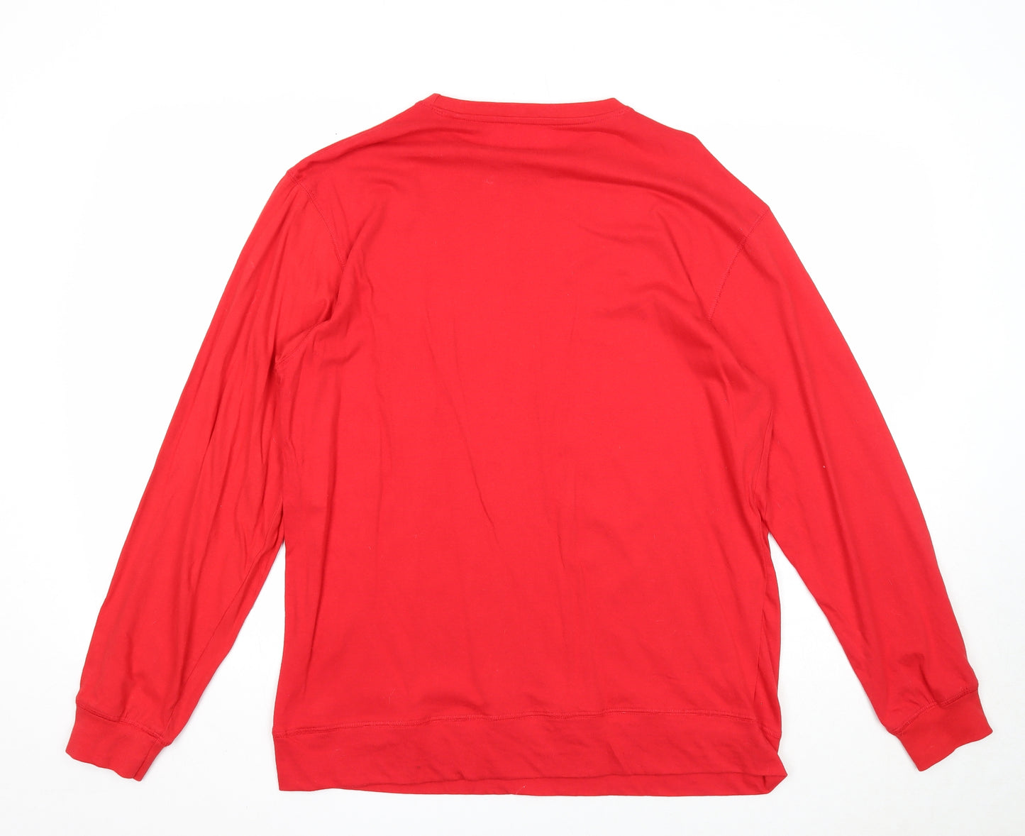 Festive Fun Mens Red Cotton Pullover Sweatshirt Size M - Dear Santa....