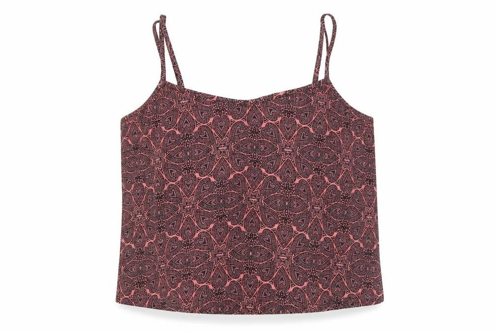 New Look Girls Pink Geometric Polyester Camisole Tank Size 14 Years Square Neck Pullover