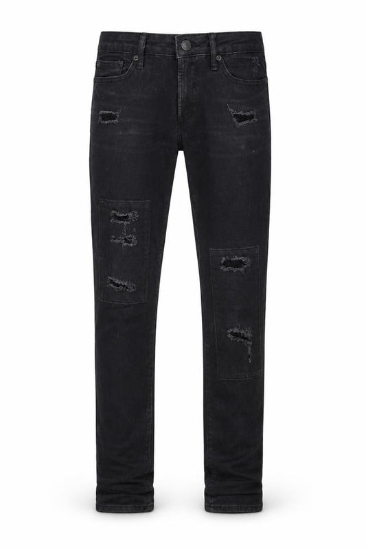 Front view of Gap women’s black cotton skinny jeans, size UK 26, in regular zip