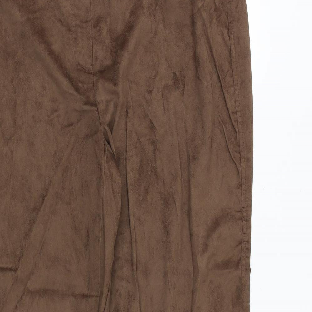 Klass Womens Brown Polyester Trousers Size 16 Regular Zip