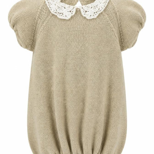 George Baby Beige Acrylic Jumper Dress Size 3-6 Months Collared Button