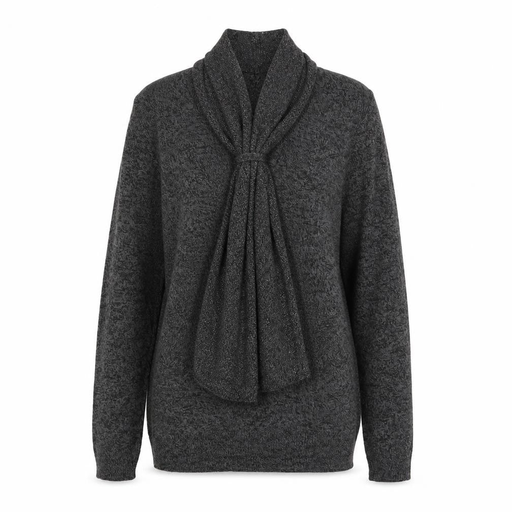 Pure & Natural Womens Grey V-Neck Acrylic Pullover Jumper Size S - Size S/M