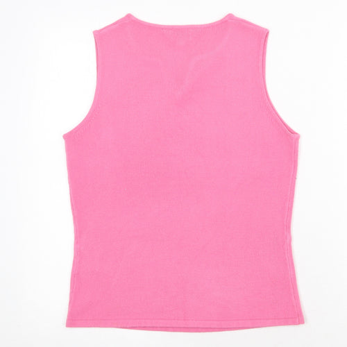 Paramour Womens Pink Acrylic Jersey Tank Size M V-Neck