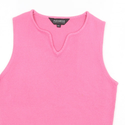 Paramour Womens Pink Acrylic Jersey Tank Size M V-Neck