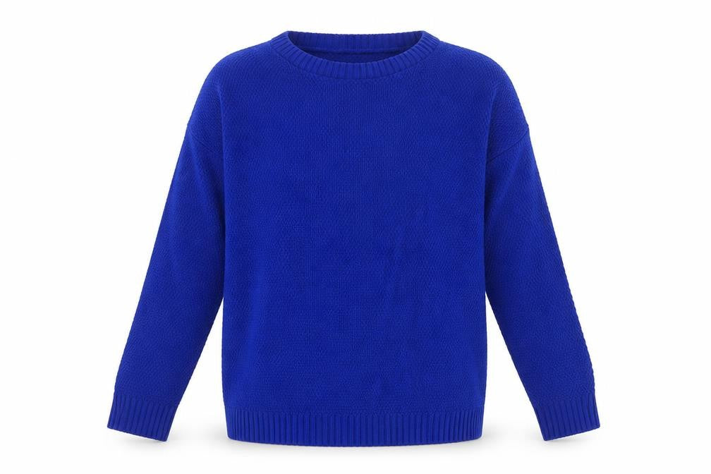 Boohoo Womens Blue Boat Neck Acrylic Pullover Jumper Size 12