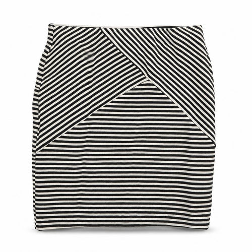 Gallery Womens Black Striped Viscose A-Line Skirt Size M