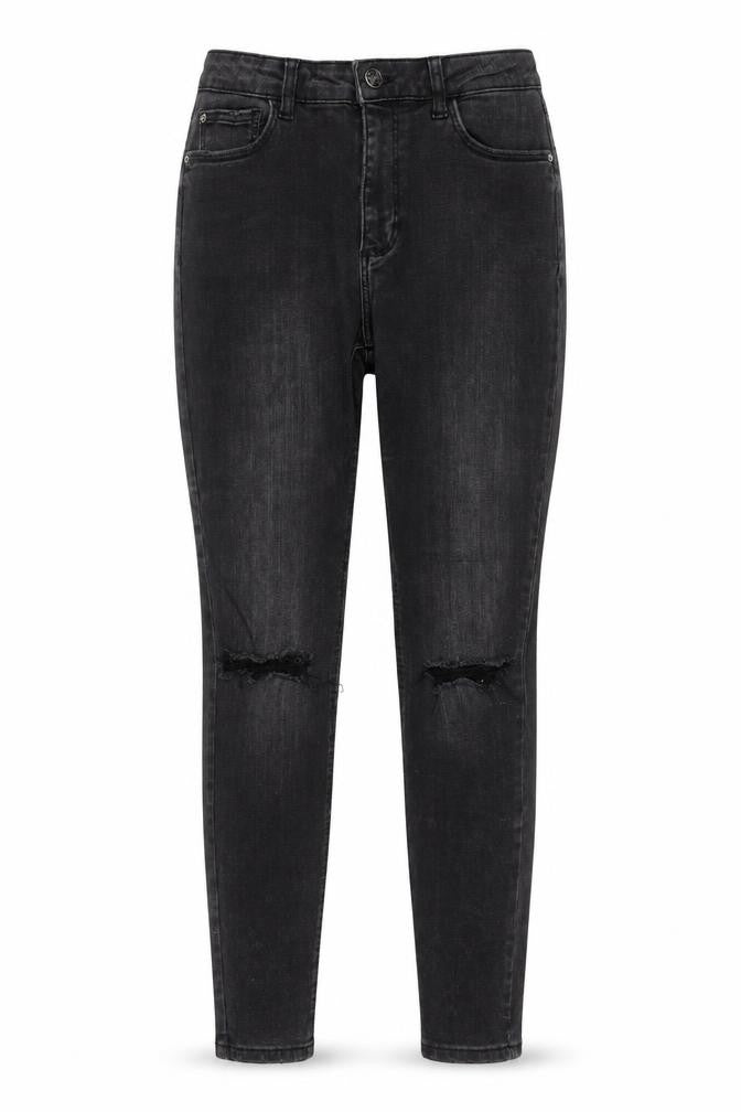 Denim & Co. Womens Black Cotton Skinny Jeans Size 12 Regular Zip