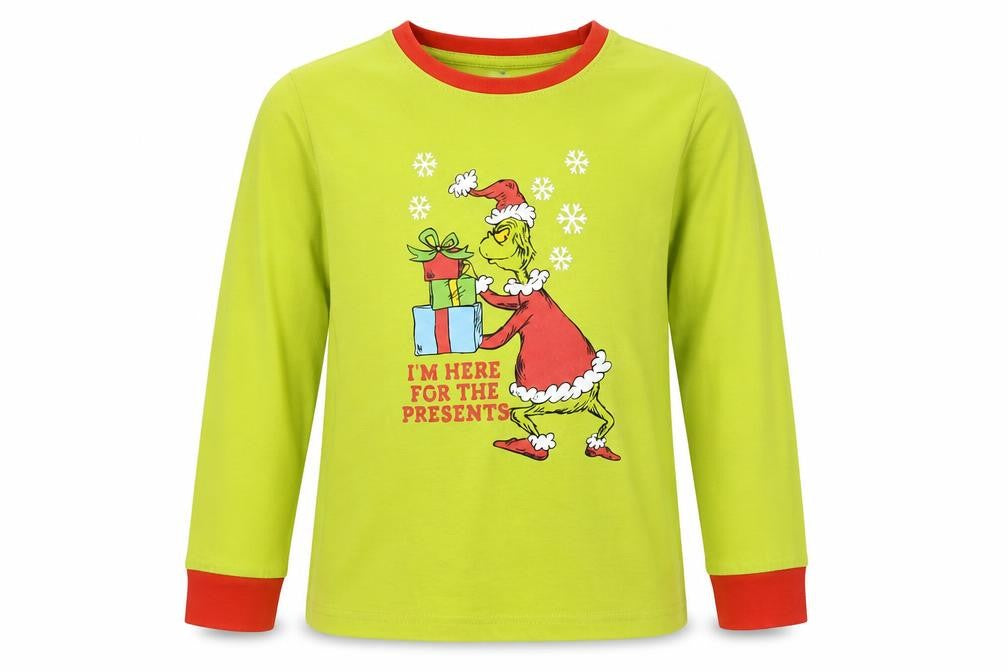 Dr. Seuss Boys Green 100% Cotton Basic T-Shirt Size 5-6 Years Round Neck Pullover - Grinch