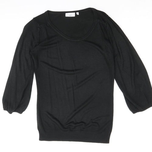 New Look Womens Black Scoop Neck Acrylic Pullover Jumper Size 12