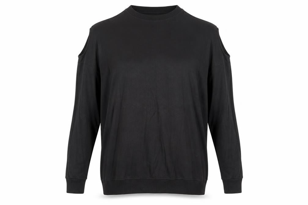 Front view of River Island women’s grey viscose pullover sweatshirt, size UK 10, pullover - cold shoulder