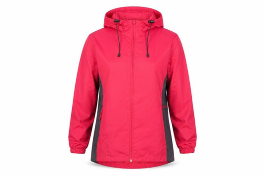 Front view of Crane women’s pink windbreaker jacket, size UK 8, zip