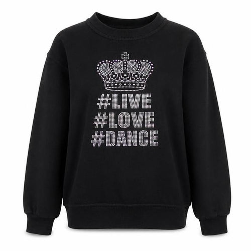 Deluxe Sweats Womens Black Cotton Pullover Sweatshirt Size XS Pullover - Live Love Dance