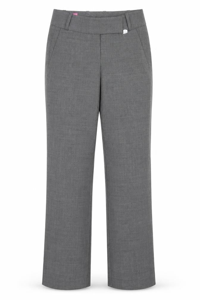 Brook Taverner Womens Grey Polyester Chino Trousers Size 30 in Regular Hook & Eye