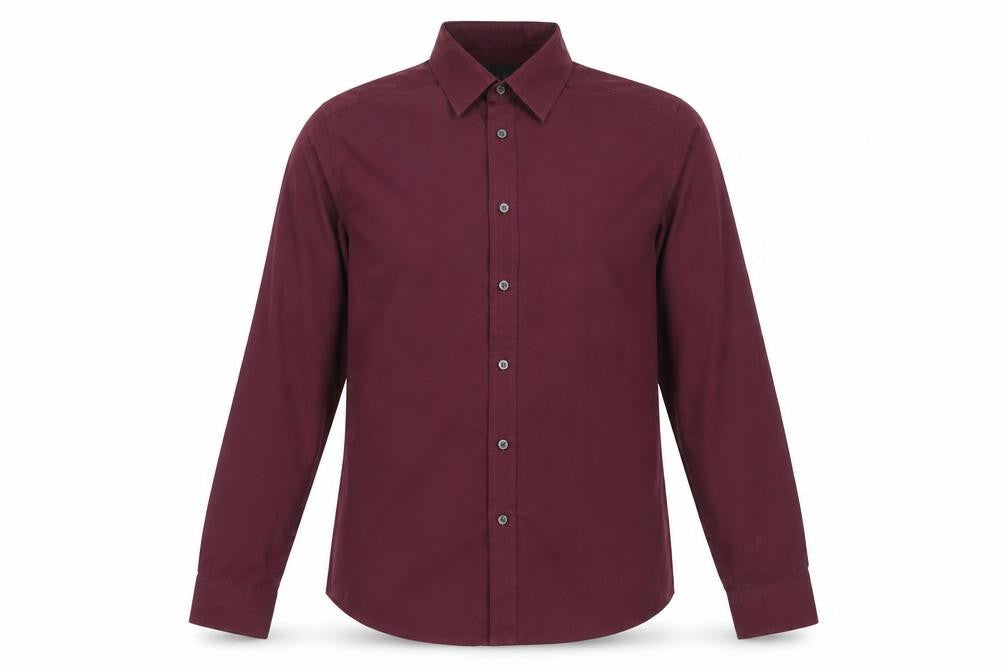Retro Fire Mens Purple Polyester Button-Up Size M Collared Button