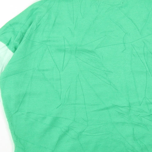 Marks and Spencer Womens Green V-Neck Viscose Pullover Jumper Size 14