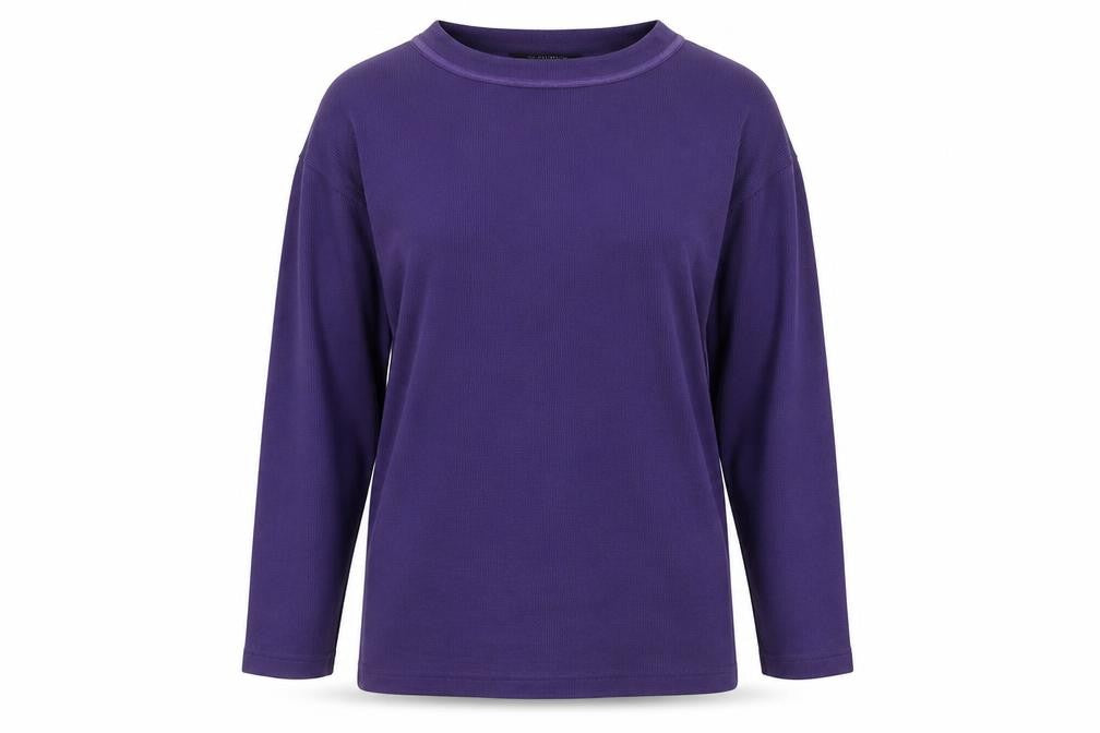 Front view of Paramor women’s purple boat neck polyester jumper, size S