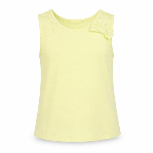 Matalan Girls Yellow Cotton Basic Tank Size 10 Years Round Neck Pullover