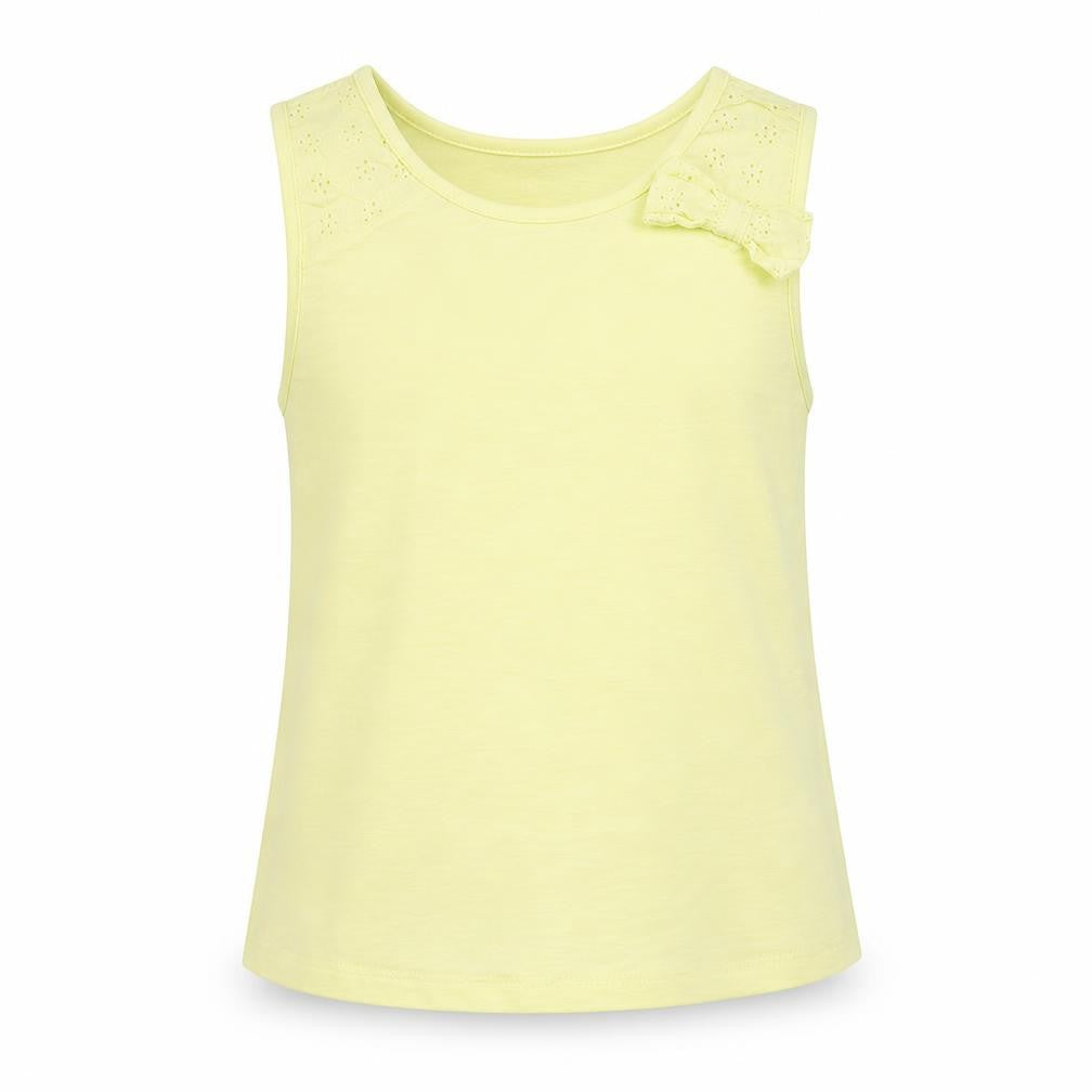 Matalan Girls Yellow Cotton Basic Tank Size 10 Years Round Neck Pullover