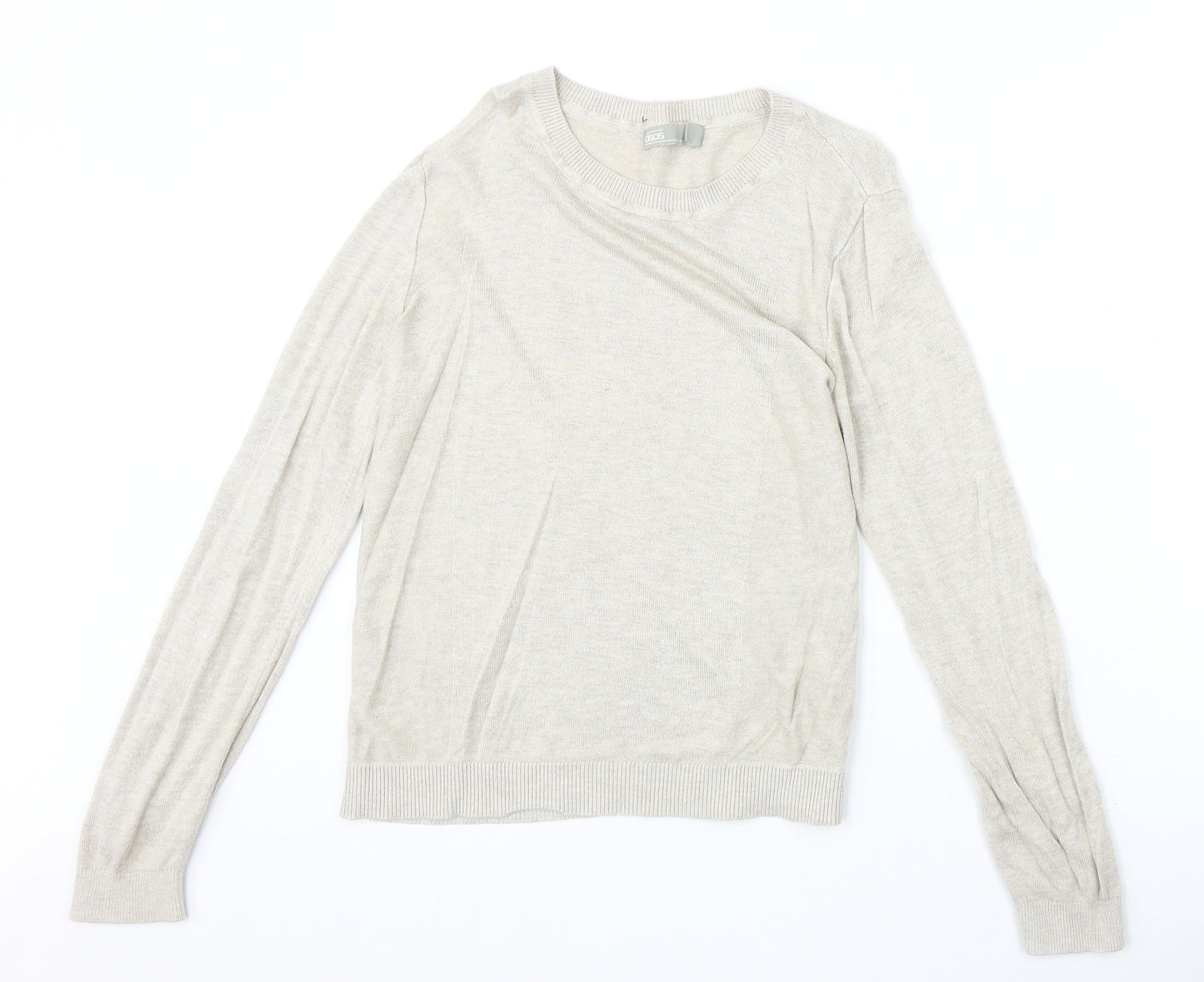 ASOS Womens Beige Round Neck Viscose Pullover Jumper Size 8